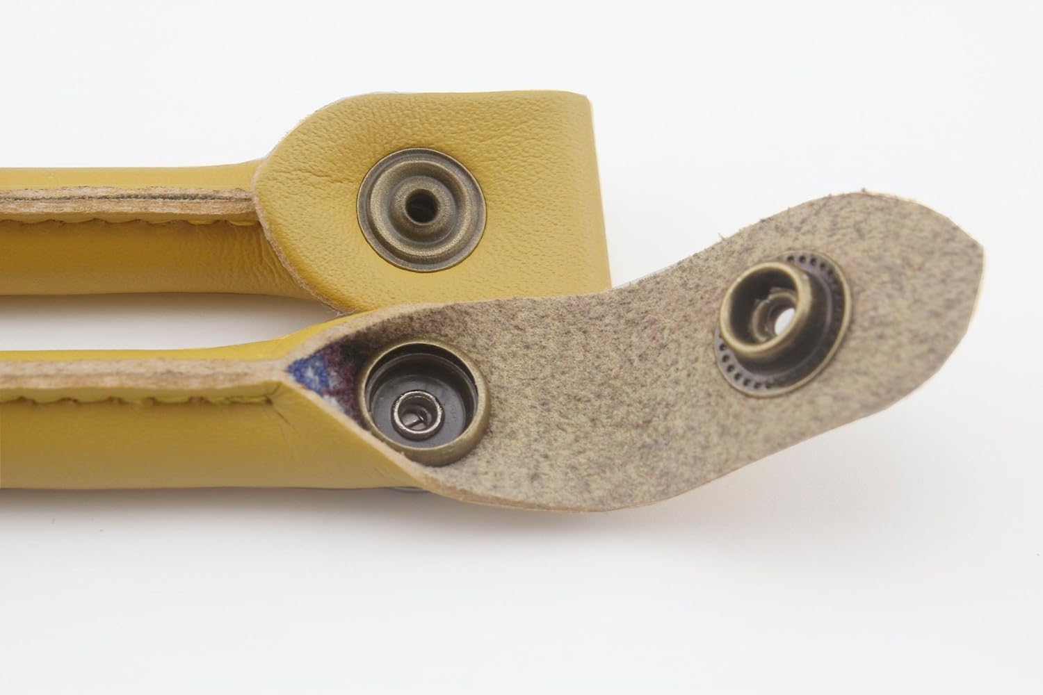 3dancraftit Pair of Microfiber PU Leather Handbag Purse Strap Handles with snap Fastener for Purse Bag Making Replacement 13 3/4"/ 35cm Yellow CK62C