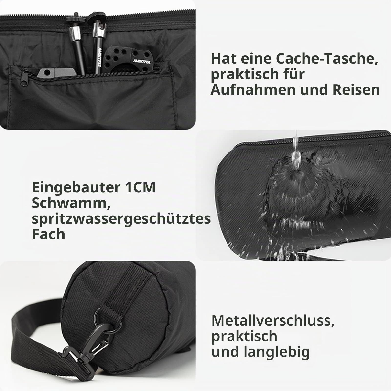 AMBITFUL Stativ-Tragetasche, strapazierfähig, mit Aufbewahrungstasche und Schultergurt, gepolsterte Tragetasche für Lichtständer, Galgenständer, Regenschirm (90CM)