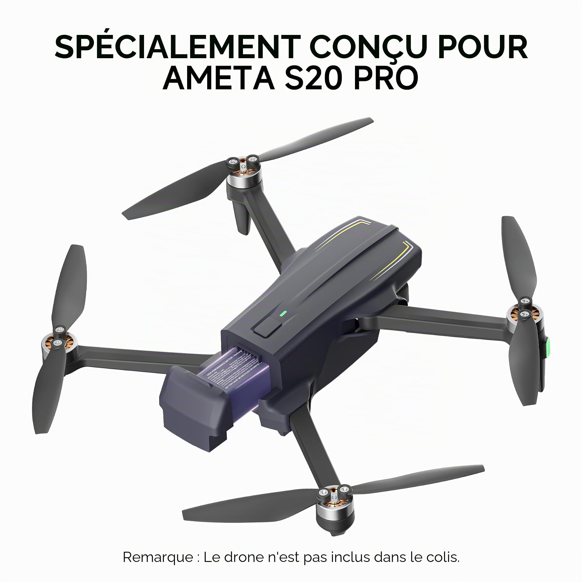 Ameta S20 Pro 4K GPS Drone Plus une Batterie Supplémentaire (3 au Total)