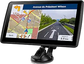 Navegador GPS de 18 cm para carro, caminhão, trailer, atualizações vitalícias gratuitas de mapas da América do Norte 2026, sistema de navegação com tela sensível ao toque, aviso de velocidade e luz