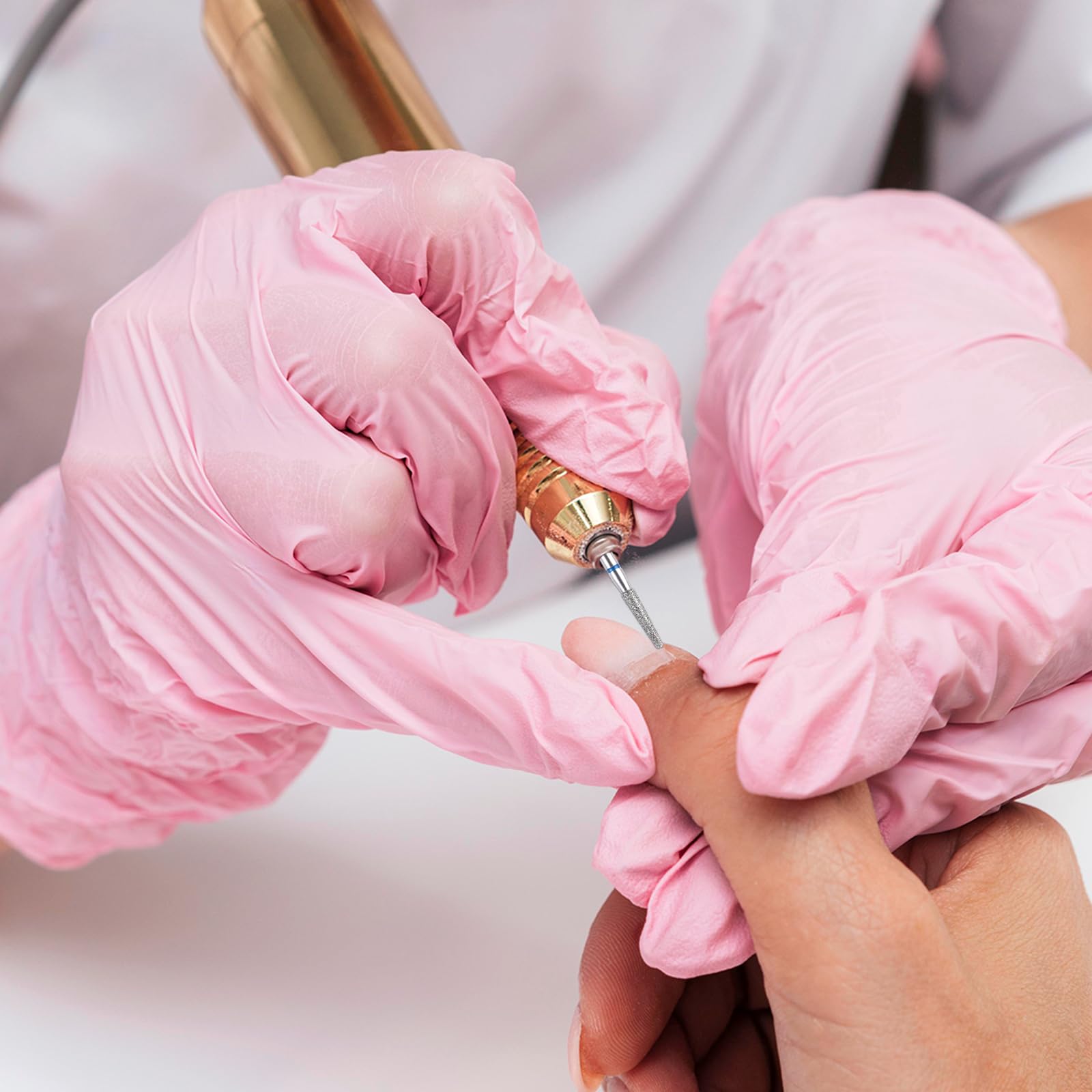 Sibba 5 Brocas de Seguridad para Uñas Broca de Cutícula de Llama para Manicura Rusa Broca Limpia para Cutícula Broca de Diamante para Uñas Cabeza de Bola de Llama Broca de Forma de Aguja