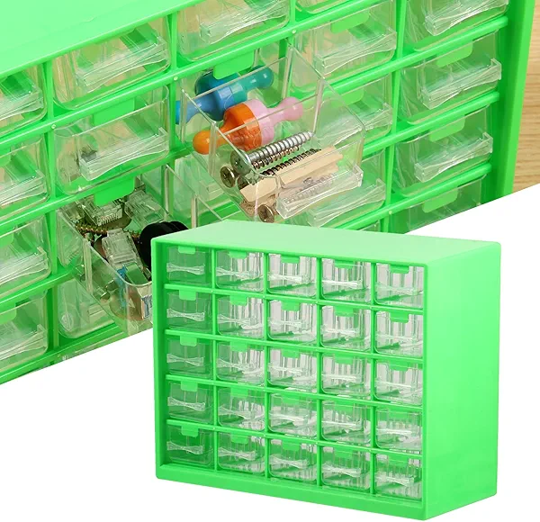 Storage Bin with Drawers, 25 Drawer Plastic Tool Organizer, Screw Organizer, Hardware Organizer, Professional Craft Cabinet Storage Tools Storage, Parts Screws Small Tool Parts Component Organizer (B)