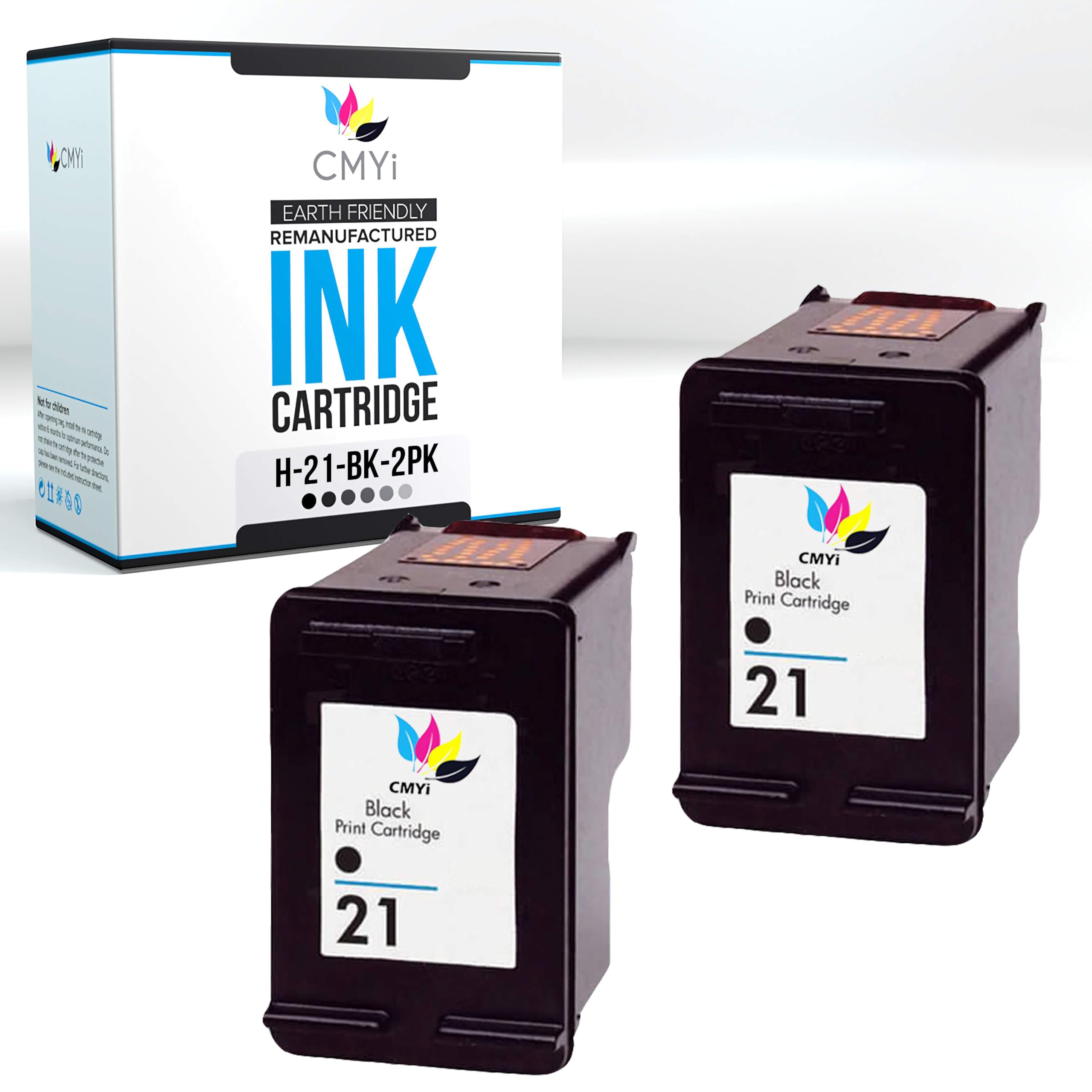 CMYi 21 Black Replacement Ink Cartridge for HP DeskJet D1470, D1520, D1530, D1550, D1555, D1558, D1560, D2320, D2330, D2345, D2360, D2368, D2400,