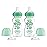 Dr. Brown\'s Anti-Colic Options+ Wide-Neck Sippy Bottle Starter Kit, 9oz/270mL, with Level 3 Medium-Fast Flow Nipple and Soft 100% Silicone Sippy Spout, Green, BPA-Free, 6m+, 2-Pack