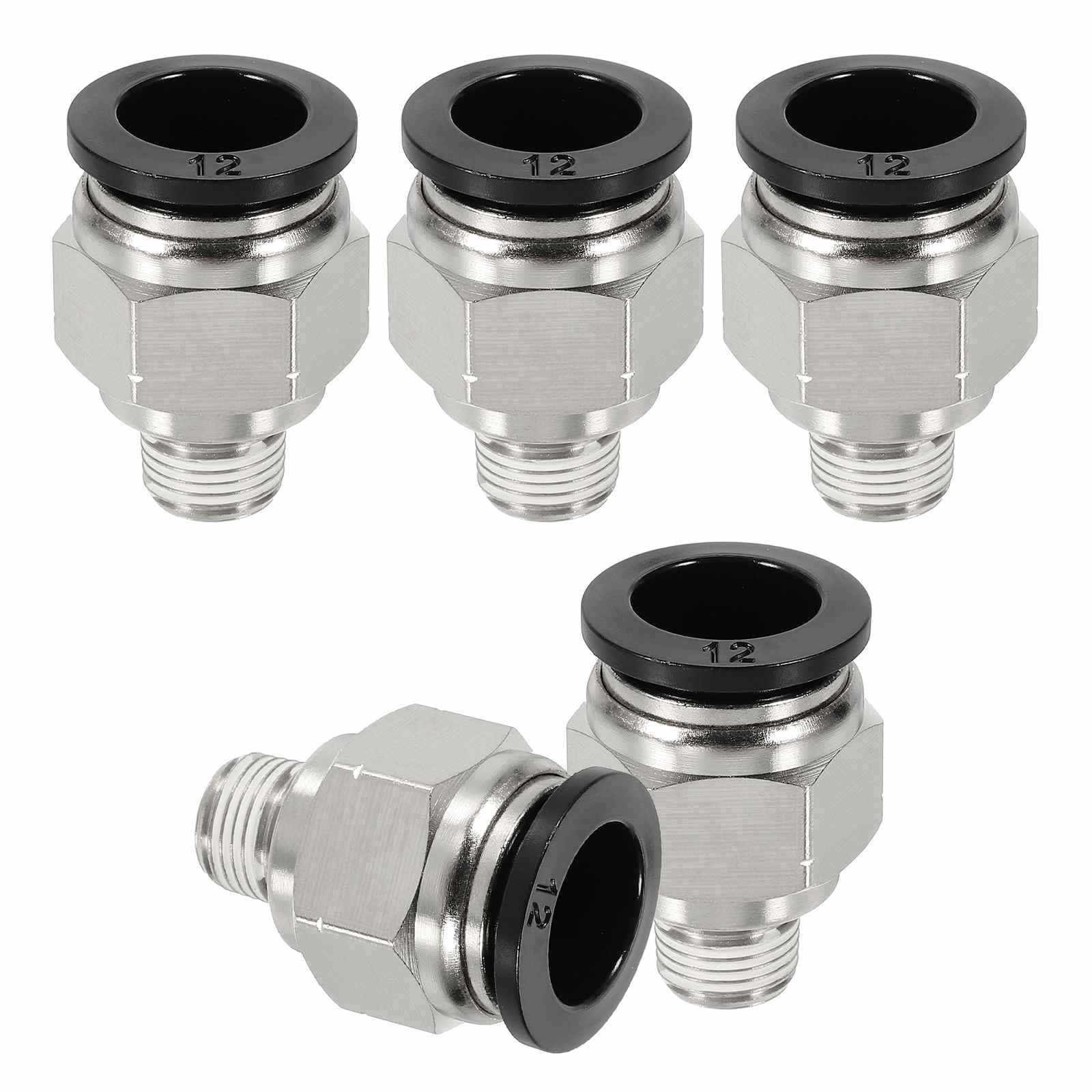Raccord pneumatique 12mm mâle 1/8 NPT pour stopper les fuites d'air comprimé lot de 5