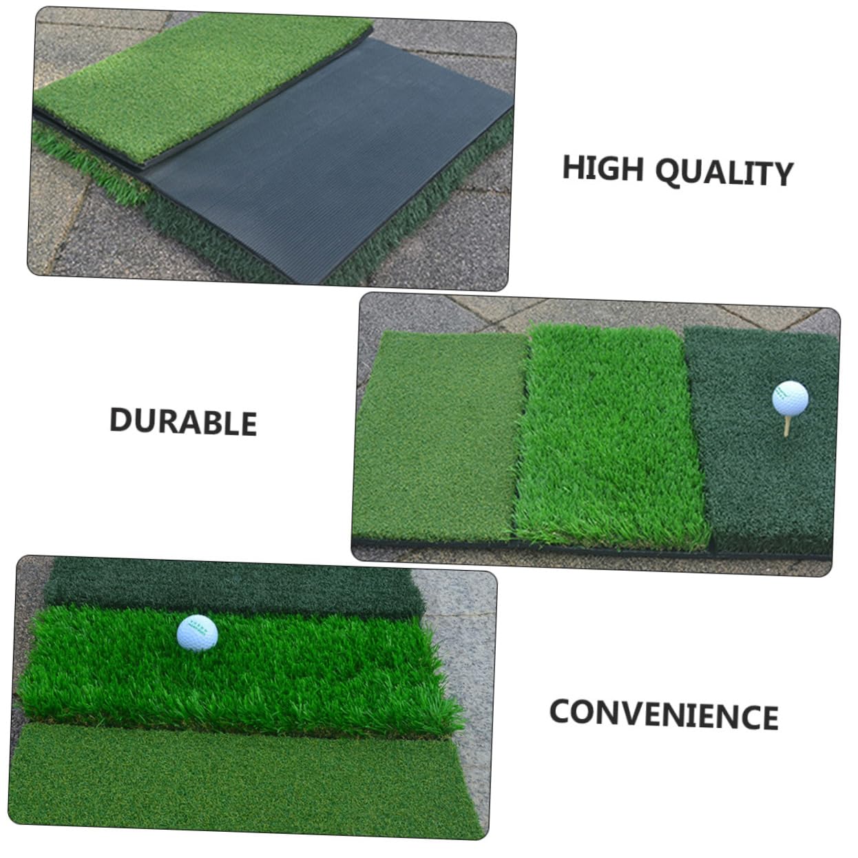 Kisangel 1pc Portable Golf Hitting Mat for Indoor and Outdoor Use Combined Long and Short Grass Training Pad Practice Equipment for Beginners and Advanced Players Durable and Easy to Up