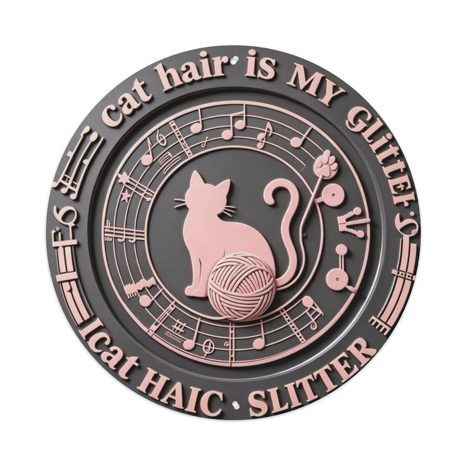 Cat Hair Is My Glitter Metal Tin Sign Plaque