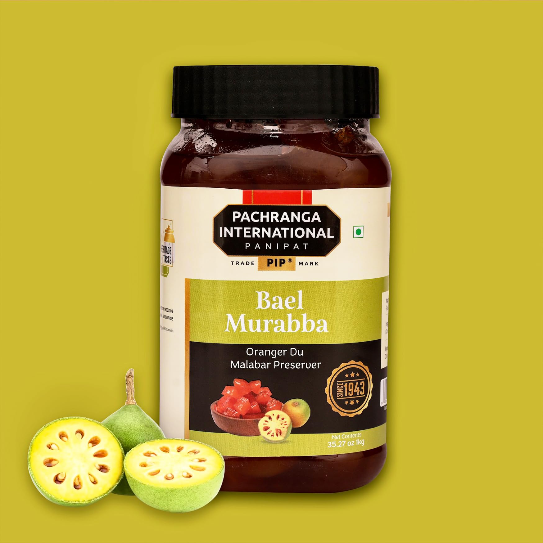 Pachranga's Bael Murabba: 1Kg | Pachranga International Inc.| Bael ka Murabba | Taste the Sweet & Rich Flavour | Zero Artificial Colours | Traditional Recipe 1