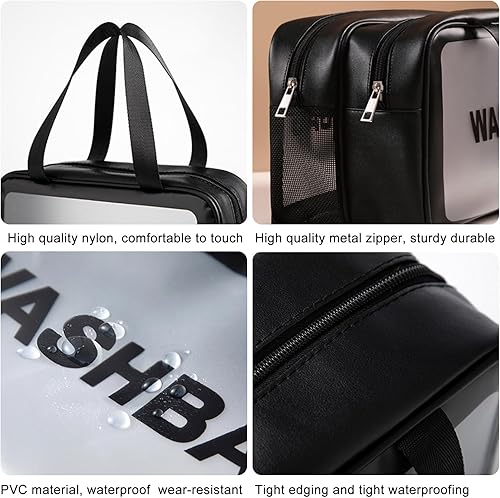 Miniatura 4 de Himdenk Neceser de viaje, bolsa de maquillaje transparente, bolsa de cosméticos, bolsa de maquillaje de viaje, bolsa de maquillaje translúcida