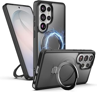 Feitenn for Samsung Galaxy S26 Case with Magnetic Ring Holder Stand Kickstand [Compatible with Magsafe] [Wireless Charging] Shockproof Cases Protective Cover for S26 Men Women 6.3", Black