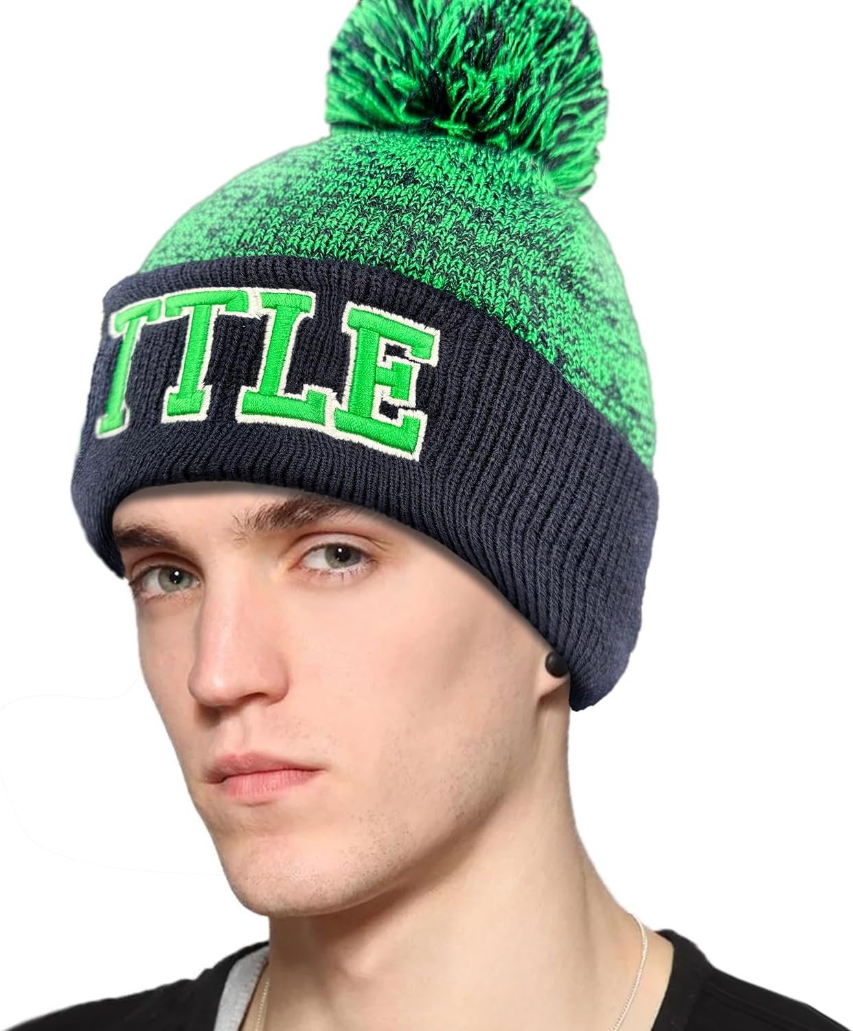 Football Beanie Hat for Men and Women Super Soft Pompom Knit Cap Winter Skullcap Toque - Image 5