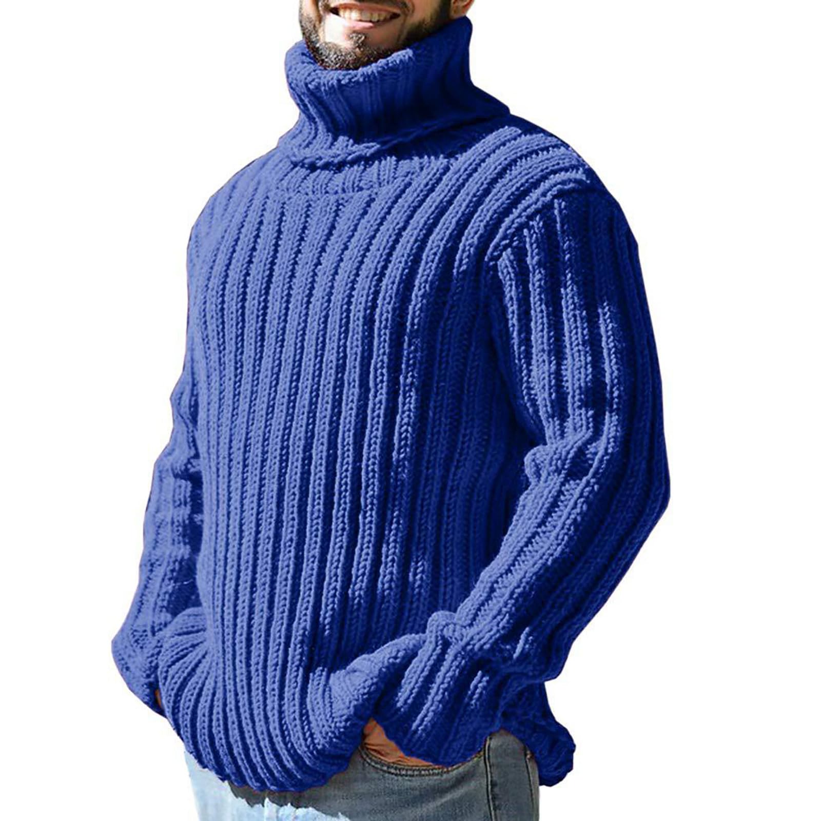 Cuello Alto Hombre, Jerséis para Hombre Suéter De Cuello De Tortuga Jersey De Punto Acanalado Slim Fit Básico Informal Otoño Acanalado Jersey De Punto Fino para Hombre Suéteres De Cachemira Tejidos
