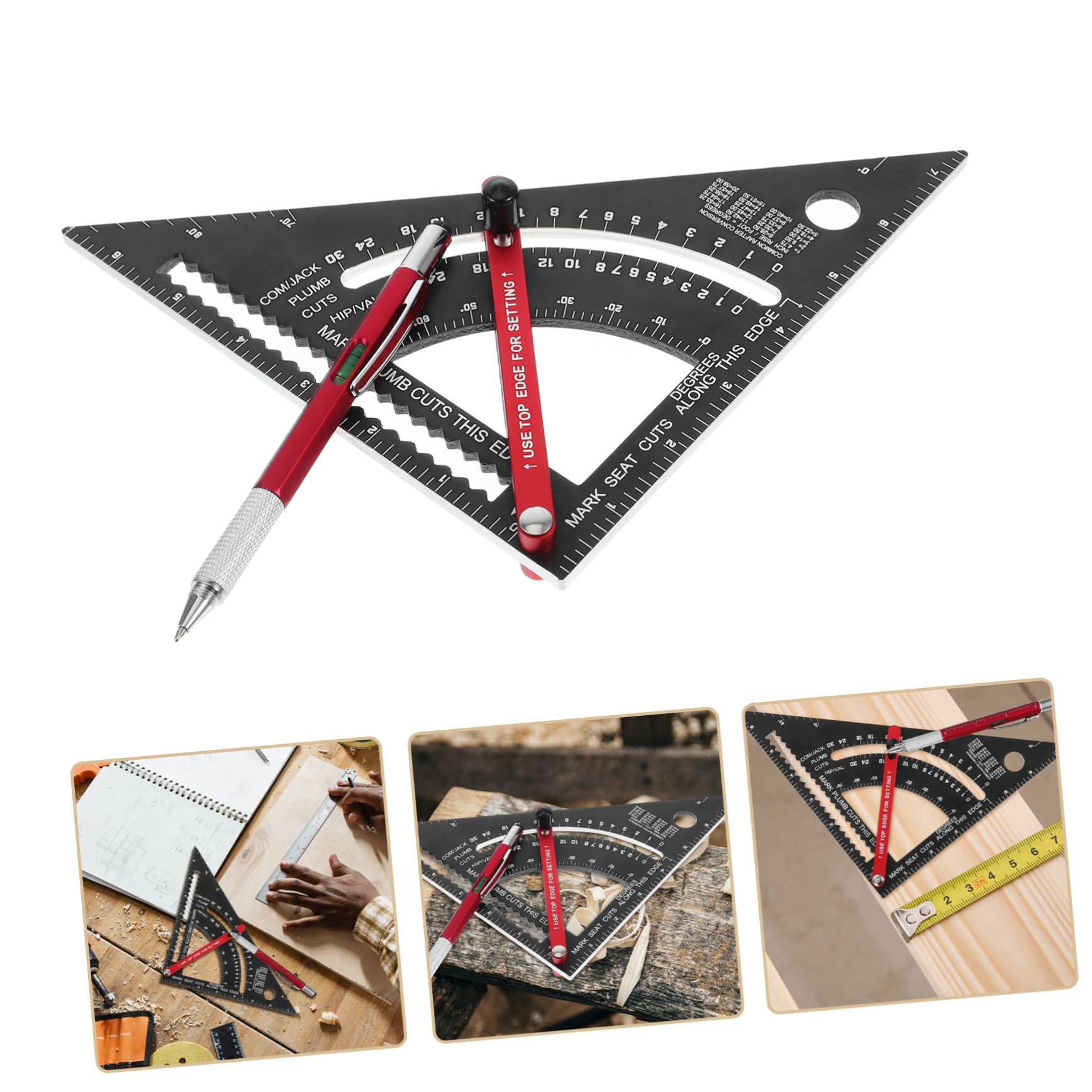 Zimmermannsquadrat Holzbearbeitungswerkzeuge 2 Stück Stift Aluminium Dreieck Lineal Mit Markierungsstift Escuadras De Construccion