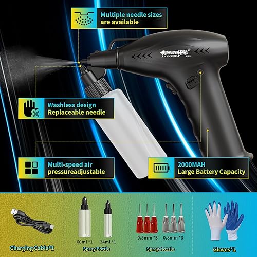 Miniatura 2 de Lionbow Pistola pulverizadora de pintura eléctrica de mano, pistola de pintura eléctrica de alta potencia, portátil, inalámbrica, pistola de pintura