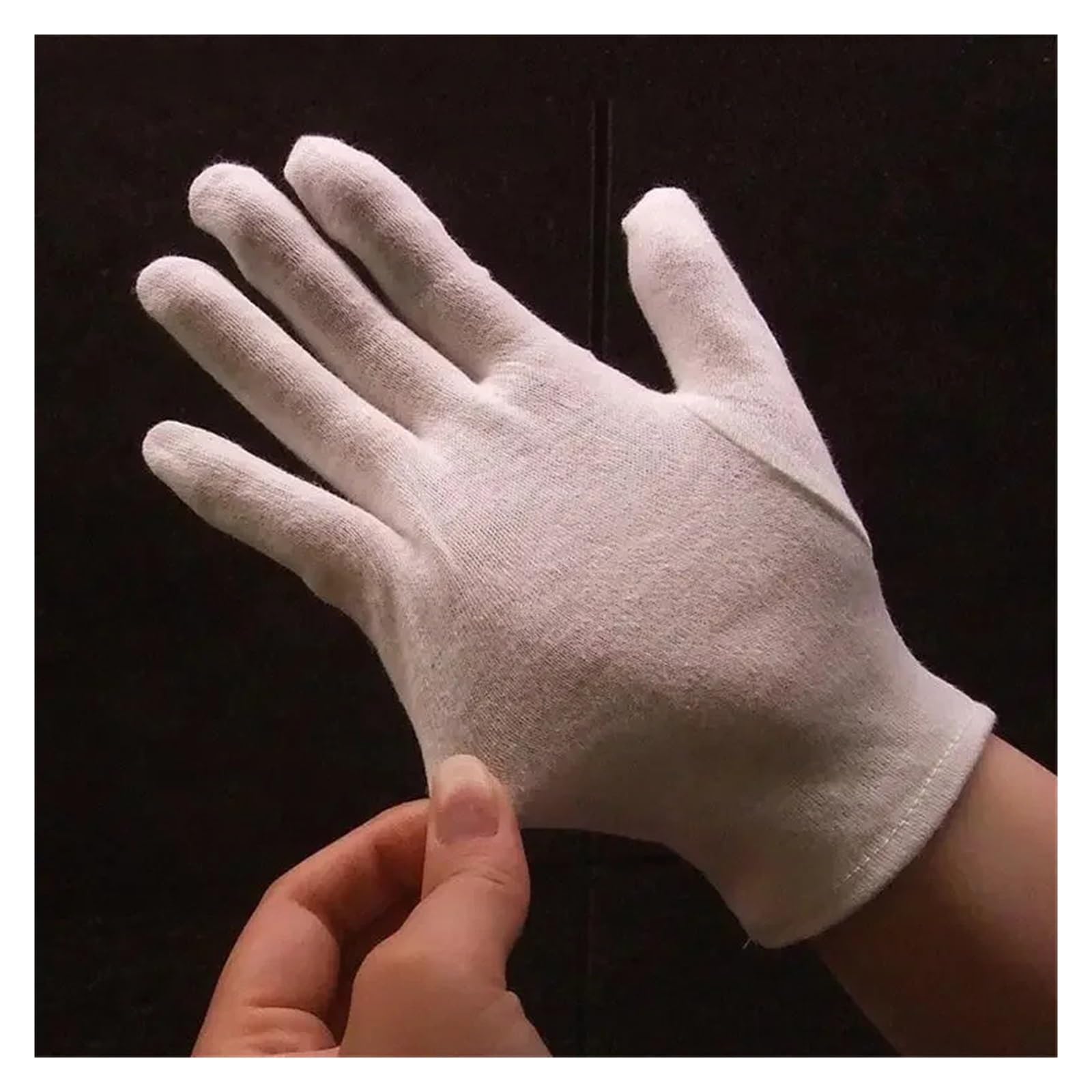 Guantes De Trabajo 6 pares de guantes de trabajo de algodón blanco | For manos secas, película de manejo ceremonial, joyería, guantes de inspección de plata, herramienta de limpieza del hogar(M)