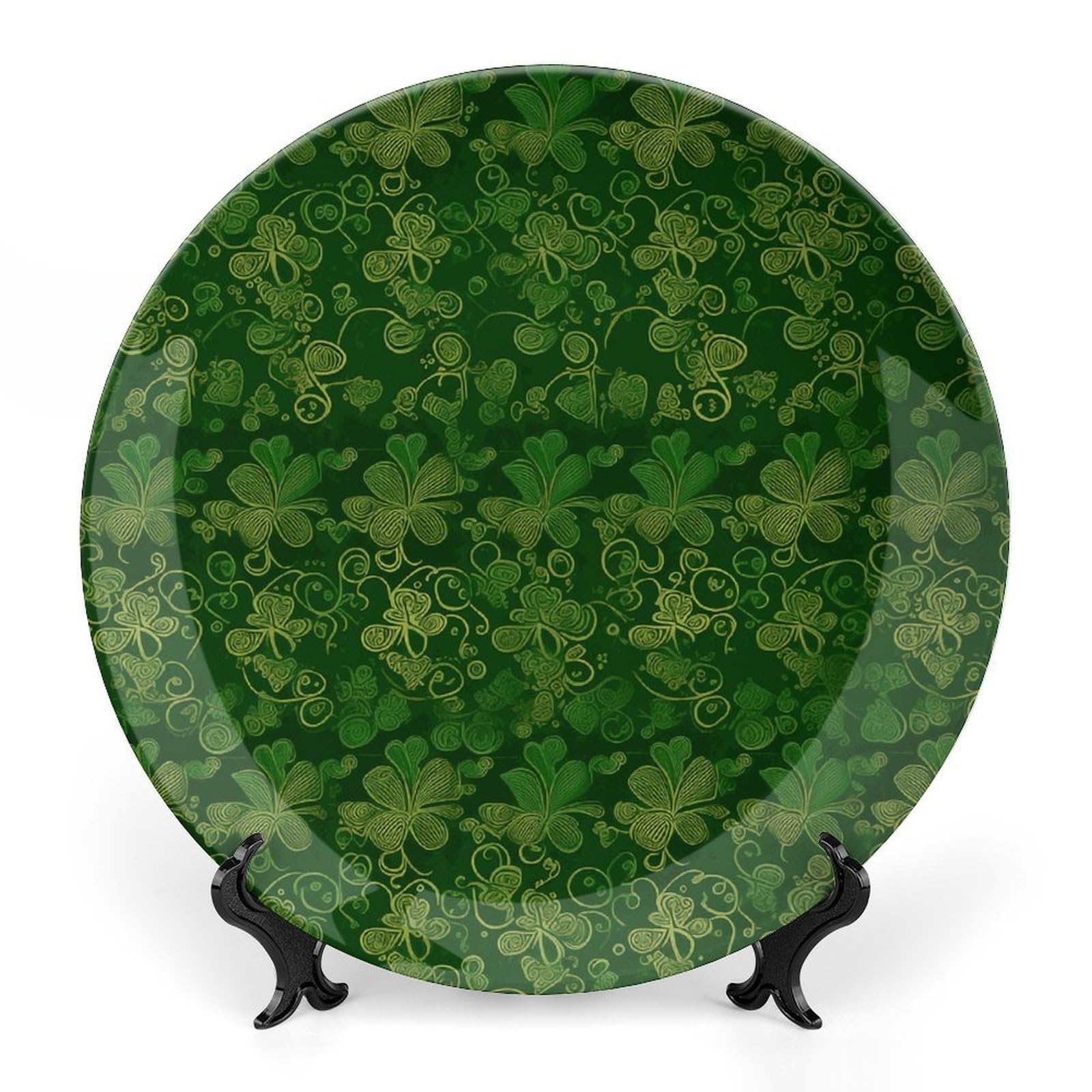 Platos decorativos de porcelana china con patrón de purpurina de 8''