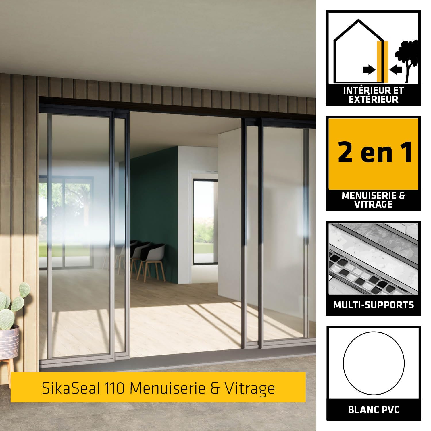 SIKA - Lot de 3x400ml, Mousse PU Moyen Format, Sika Boom 128, expansion 20L, Usage tous sens, Blanc + 1x Mastic Silicone Neutre, SikaSeal 110 Menuiserie et Vitrage, Multi-supports, 300ml, Blanc PVC