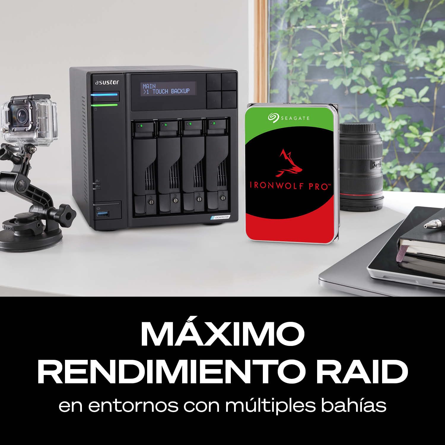Seagate IronWolf Pro 8TB, Enterprise HDD NAS interno, CMR, SATA a 6 Gb/s, 7200 RPM, caché de 256 MB para almacenamiento conectado a red RAID, servicios Rescue, Paquete Abre-fácil (ST8000NTZ01)