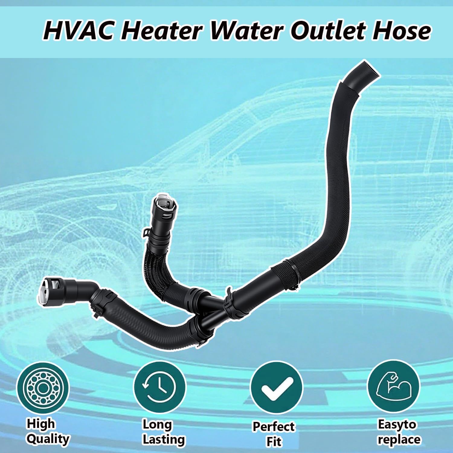 HVAC Heater Water Outlet Hose Compatible With Ford Expedition/Lincoln Navigator 3.5L V6 Gas 2018-2021, Replace JL1Z-18472-C,JL1Z18472C