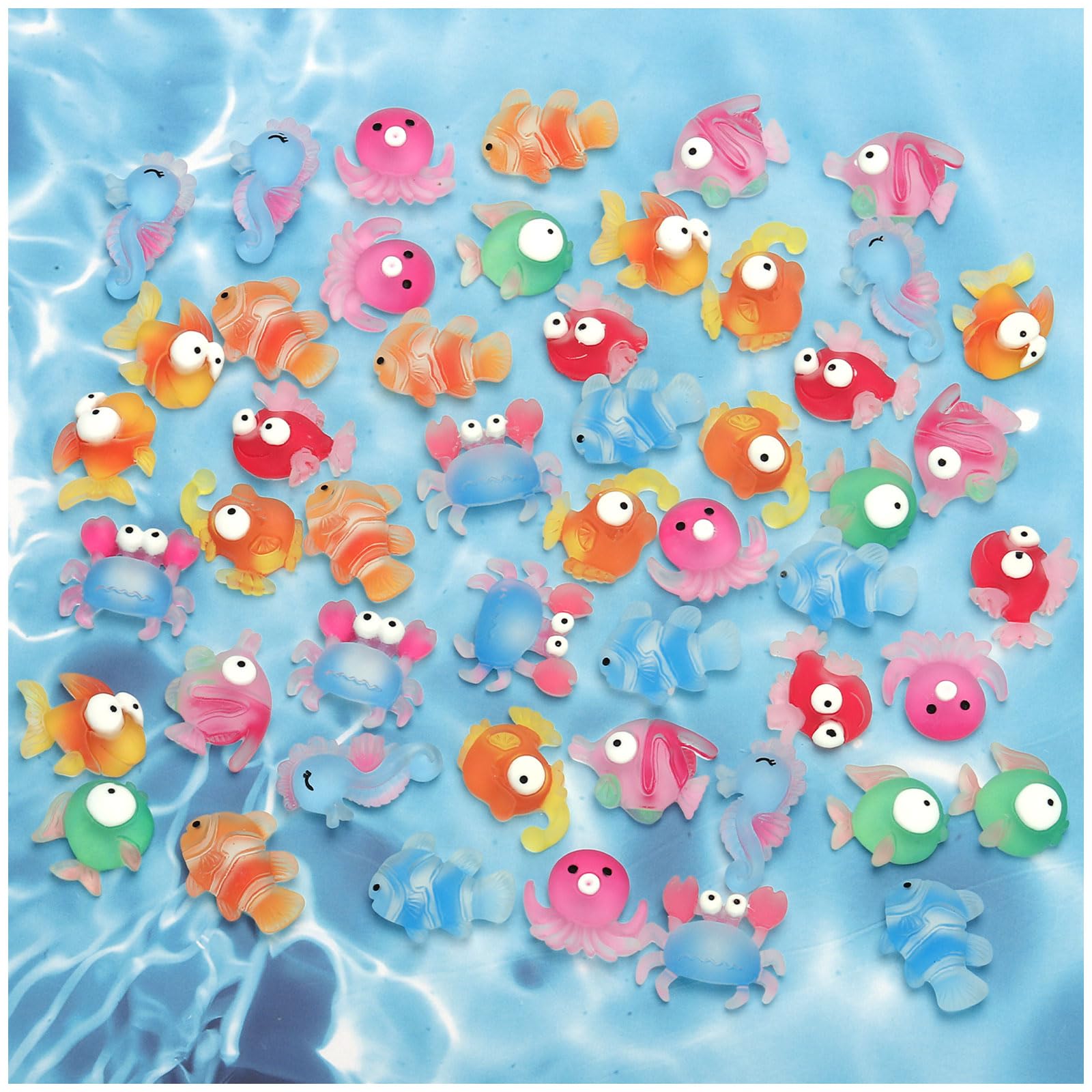 Set 20 Mini Animali Marini In Resina – Tartarughe, Delfini, Squali, Polpi E Stelle Marine – Per Acquario E Decorazioni Fai-da-te