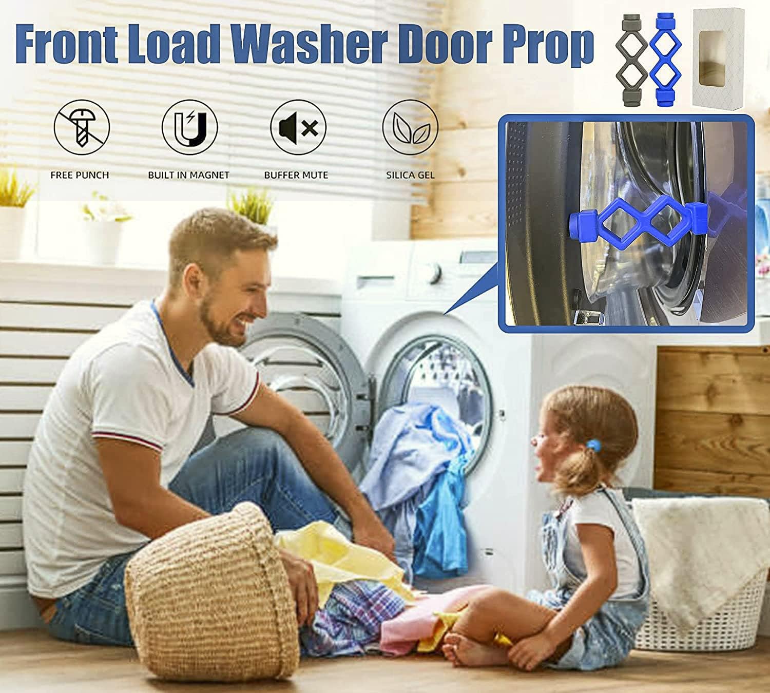 Magoog Washer Door Prop, “Shorter, Space Saver”, Keep Front Loader Door Open, TPU Material Non-Rust image 5