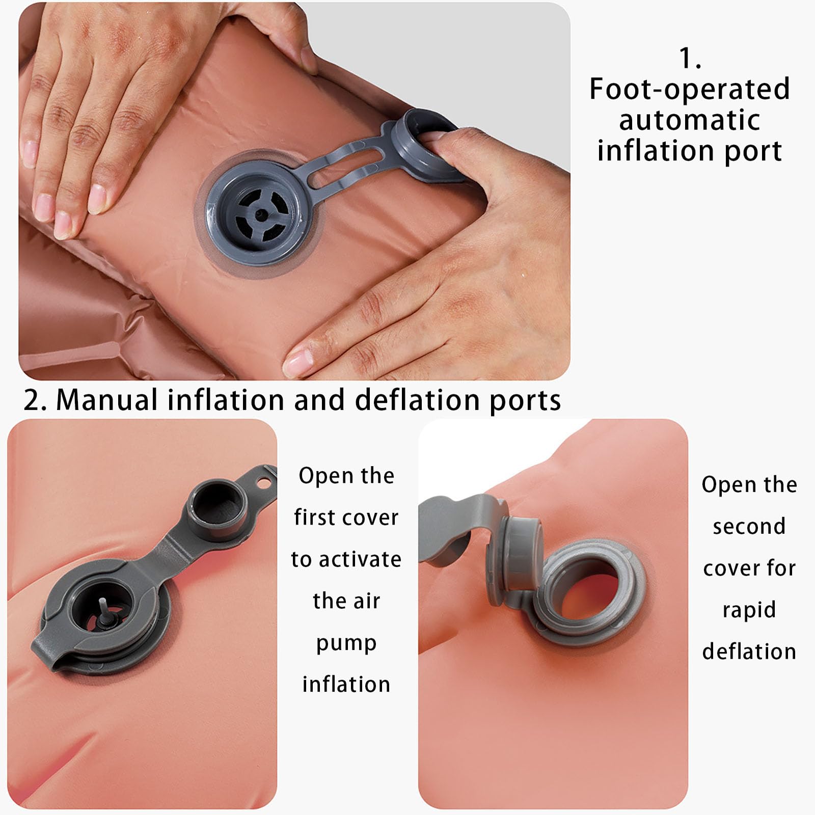 Colchoneta De Camping Inflable Confort 7 Cm Impermeable Resistente Al Desgarro Colchon De Aire Conectable con Almohada para Viajes En Coche Playa Césped Y Picnic