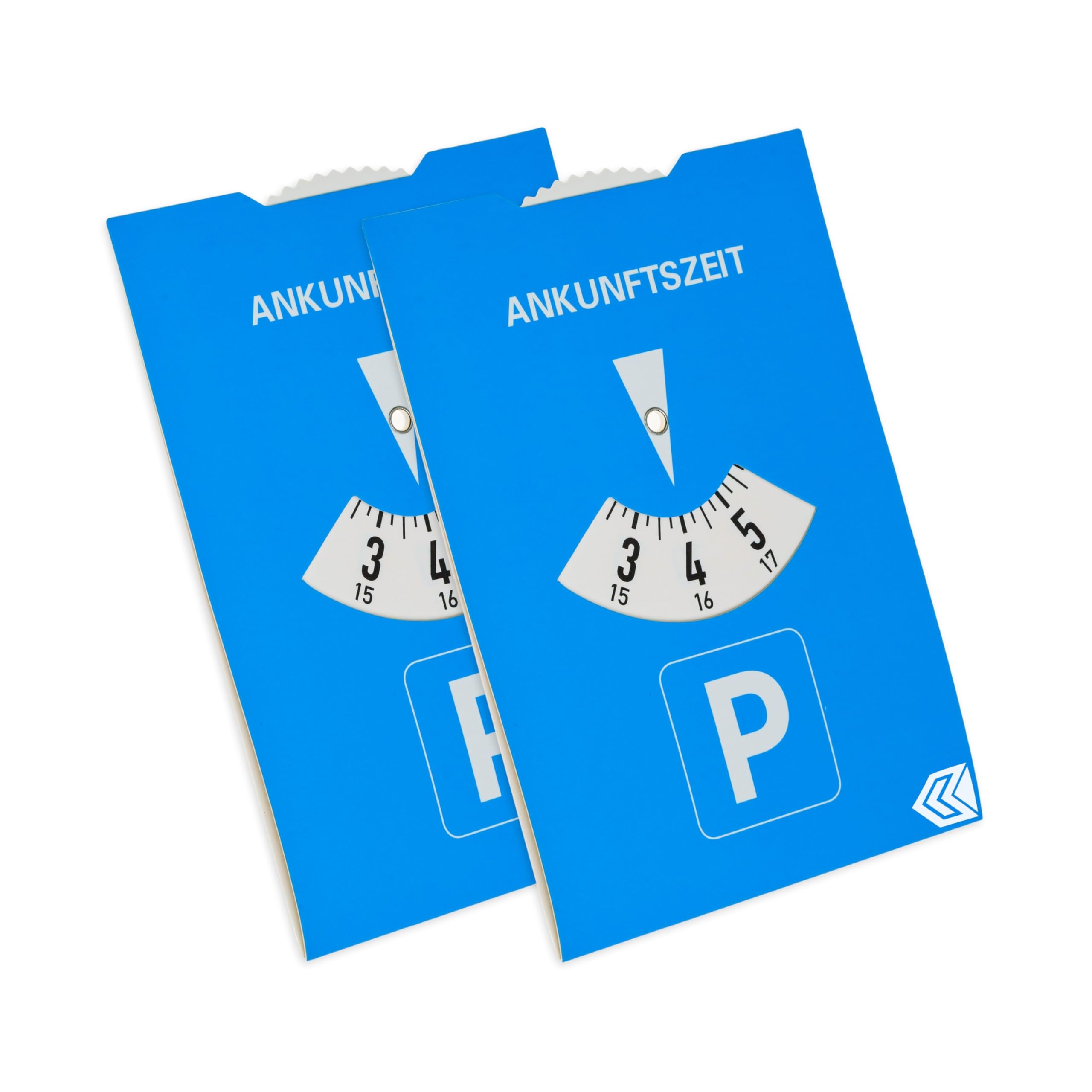 Parkscheibe, 2 Stück, in Blau, aus Papier, doppelseitig einstellbar, Parkuhr mit ANKUNFTSZEIT, für Auto, LKW, Wohnmobil, Parking Disc Blue, Parkscheiben, Parkkarte, blaue Papier Park Scheibe Karte