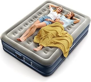 iDOO Colchón Hinchable, Colchon Inflable con Bomba Eléctrica de Inflado y Desinflado en Tan Solo 3 Minutos, para el Hogar, Viajes y Camping, 152x203x38cm. Peso máximo: 295Kg (Cama Matrimonial)