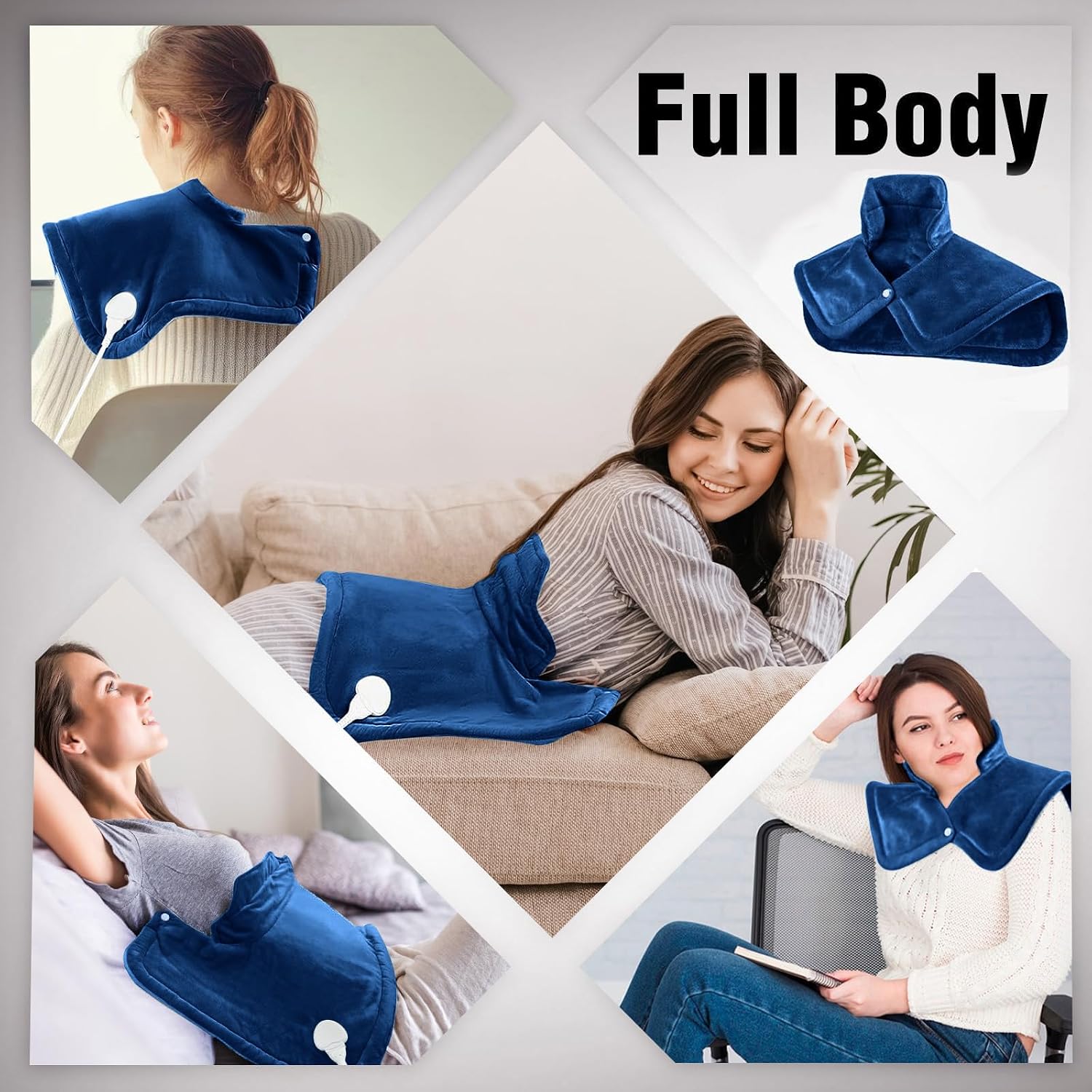 Heating Pad for Neck and Shoulders and Back, Valentines Day Gifts for Women Men Mom Wife, Heat Pad for Back, Multi Heat Settings, Timers Auto-Off, Large Neck Heating Pad, Local Warehouse