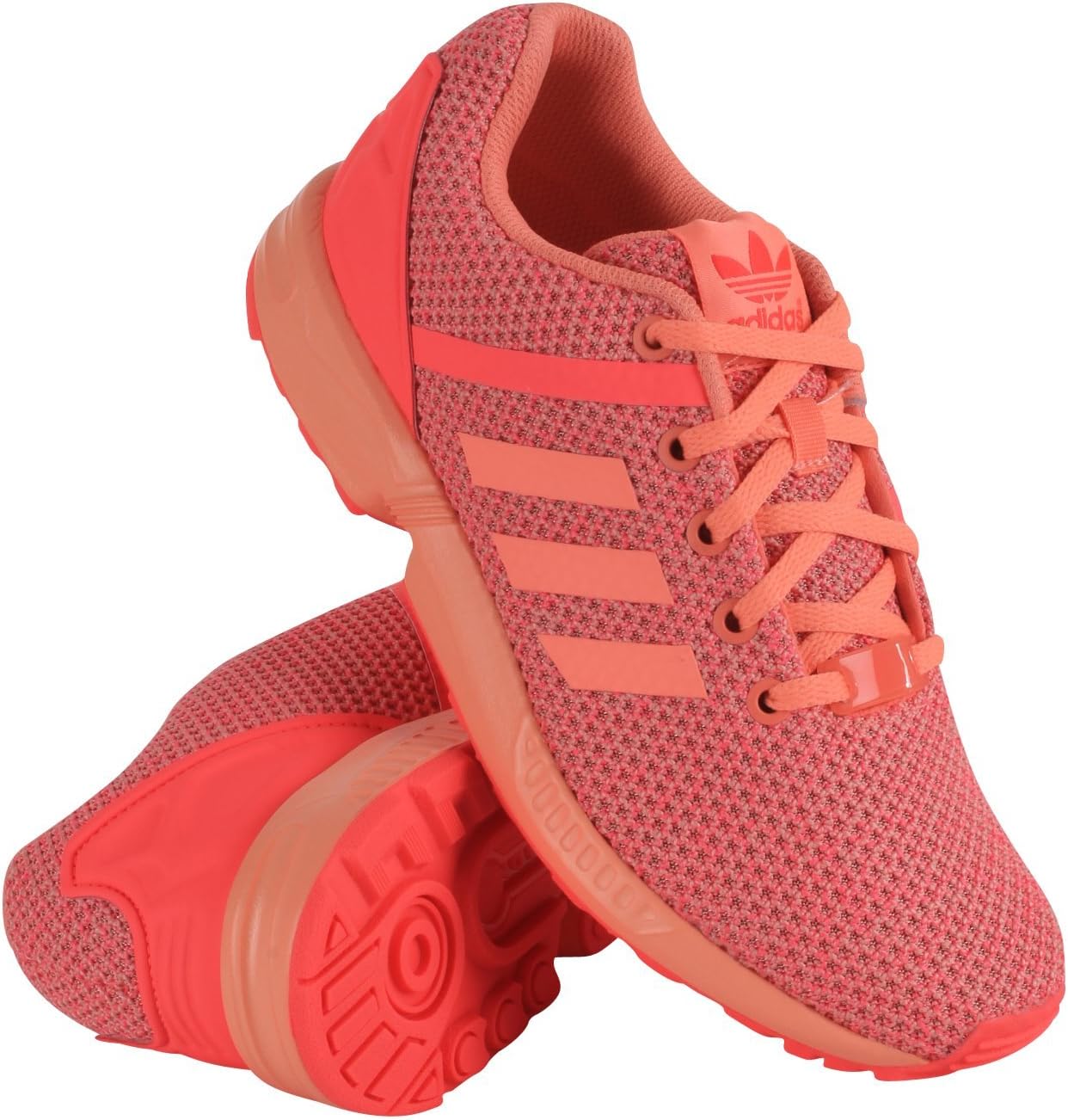 Side view of the adidas ZX Flux Split K shoe, showing the textile upper and sole.