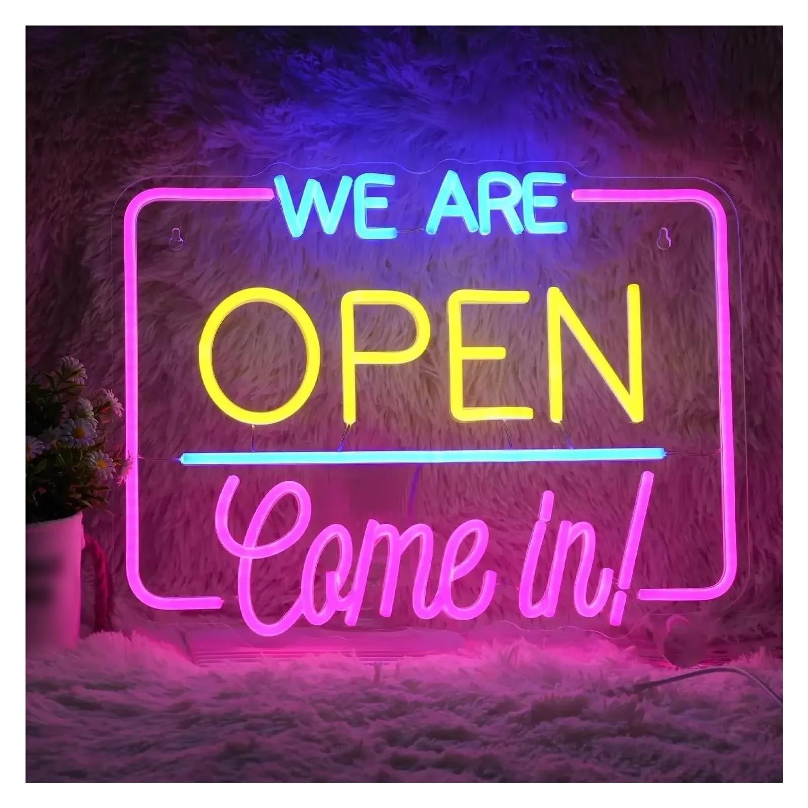 Sign Lamp We are Open Come in Neon Sign USB Powered for Business Shop Hotel Restaurant Coffee Shop Store Bar Decor 39cmх30cm