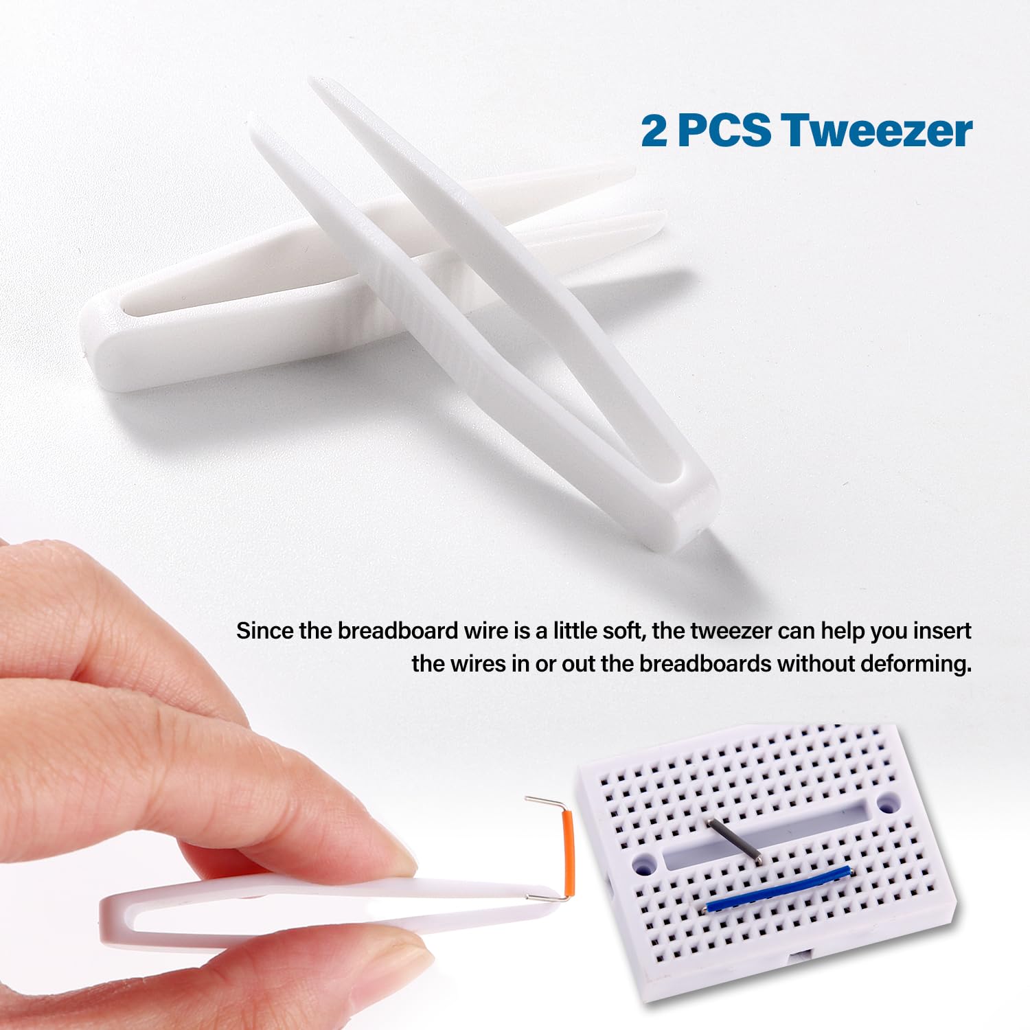 VooGenzek 840 Pezzi U Shape Jumper Wires, Breadboard flessibile senza saldatura Cavi, Breadboard Jumper Wires Filo, con 2 Pezzi Pinzette, per Breadboard Prototipi Circuiti