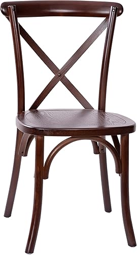 Miniatura 3 de Merrick Lane Bardstown X-Back Silla de comedor de madera con respaldo alto estilo bistró en nogal