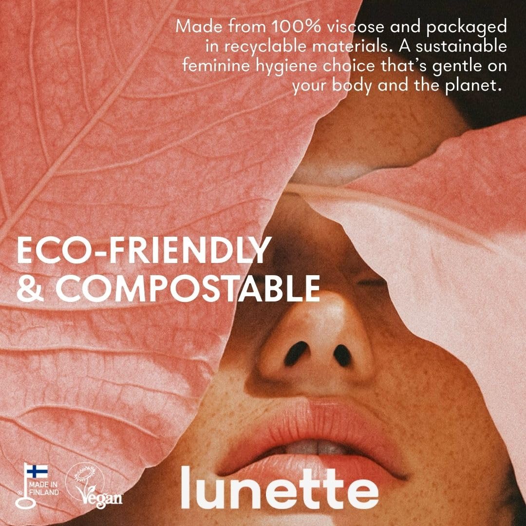 Lunette Yoni Wipes – Best Feminine Wipes for Intimate care - pH-balanced & Gentle - Vegan & Compostable - Travel-friendly for on-the-go & Public bathrooms, Made in Finland, 20 Pack