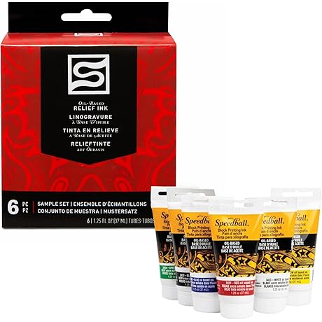 Speedball 3476 Oil-Based Block Printing Ink Starter Set: Professional, Permanent Prints, AP Certified