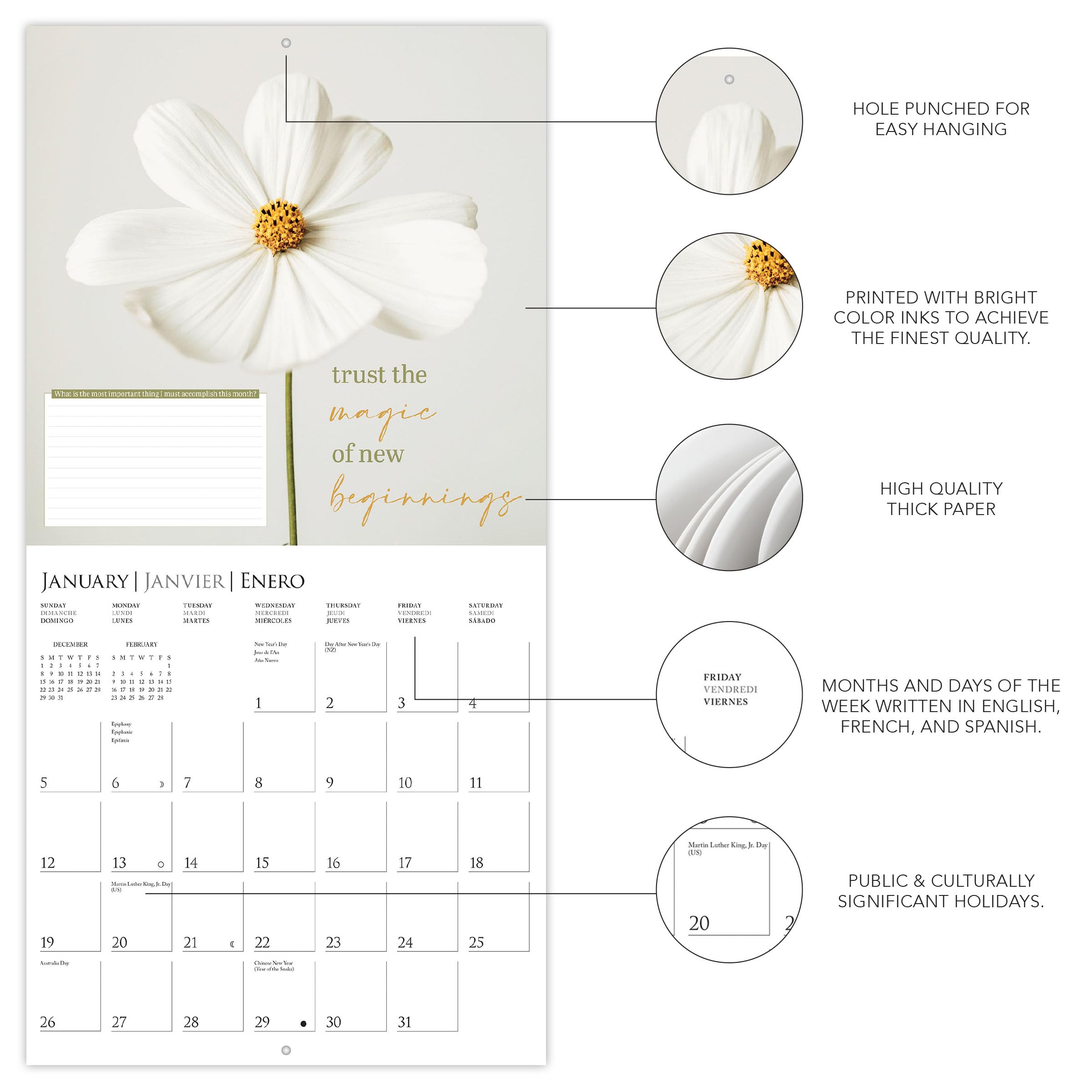 Snapklik.com : 2025 A Fresh Start Post Wall Calendar 12” X 12” Thick ...