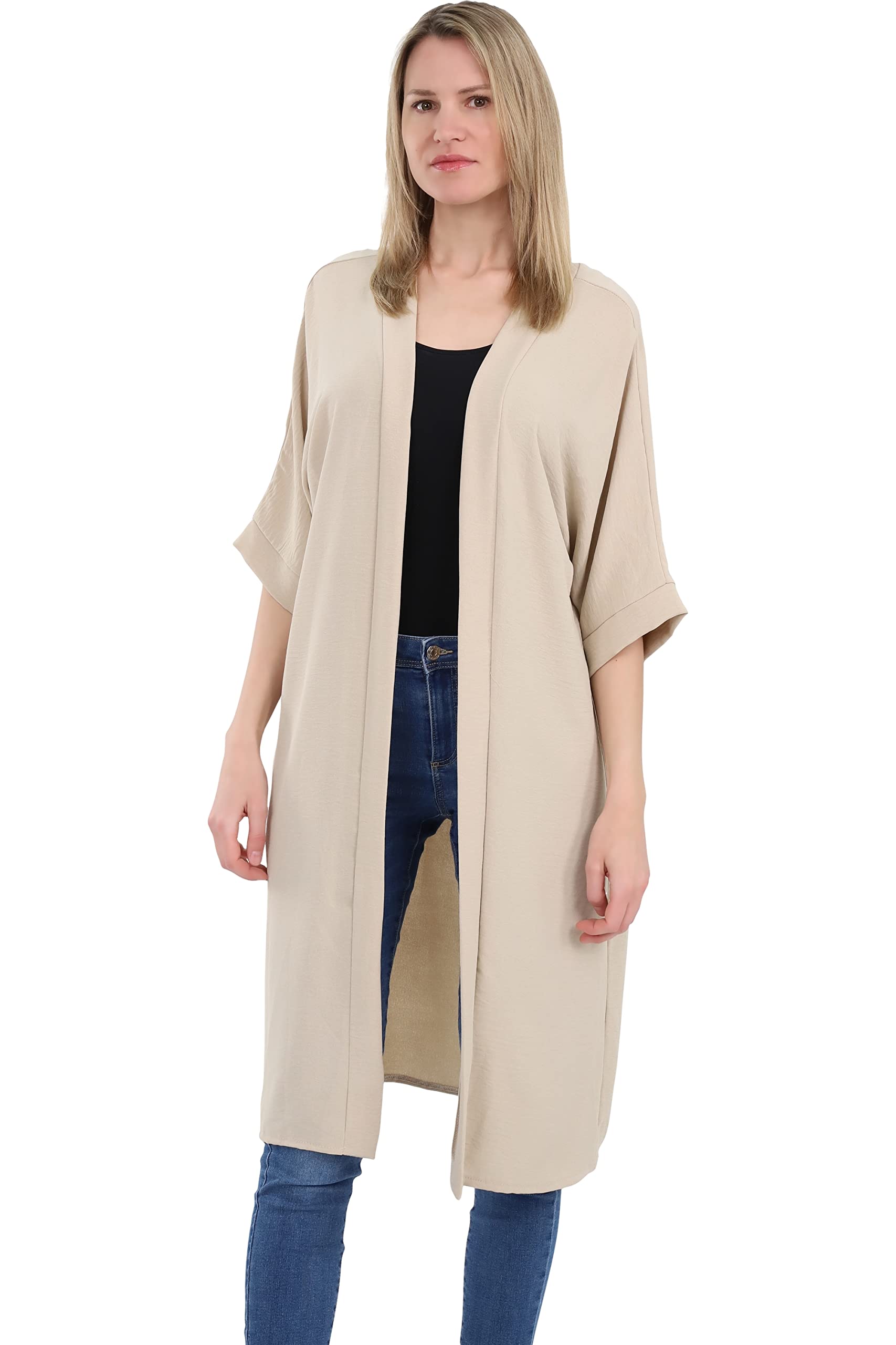 malito more than fashion Malito - Kimono para Mujer - Cárdigan para el Verano - Túnica Poncho Blazer para el día a día - Chaqueta Ligera Oversize 2342 Talla única