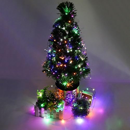 Miniatura 4 de ER CHEN Tira de luces LED de 66 pies, 200 luces LED estrelladas en cable de cobre verde de 65.6 ft, adaptador de corriente + control remoto