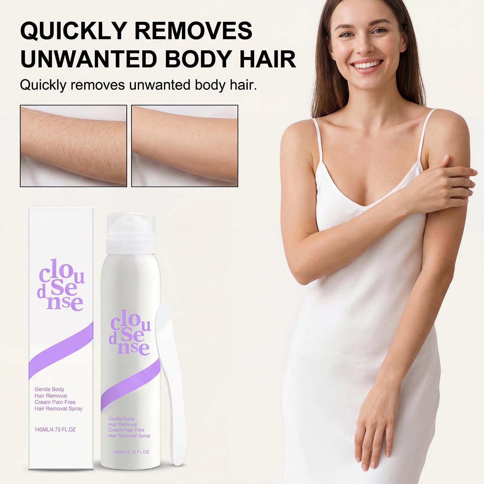 Spray depilatorio delicato, crema depilatoria idratante, lenitiva e indolore; azione rapida, delicata e lenitiva; depilazione sicura per pelli sensibili (uomo e donna)