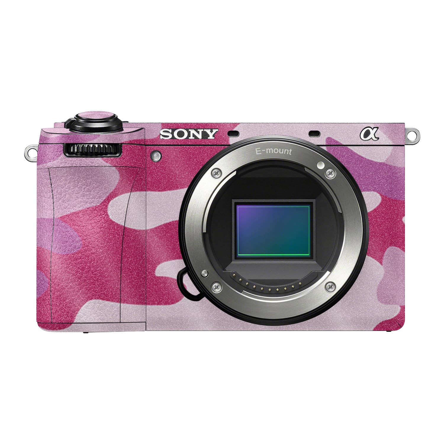 Glossy Glitter Camera Skin Compatible with Sony A6700 Mirrorless Camera (2023) - Pink Camo - Premium 3M Vinyl Protective Wrap Decal Cover - Easy to Apply | Crafted in the USA by MightySkins