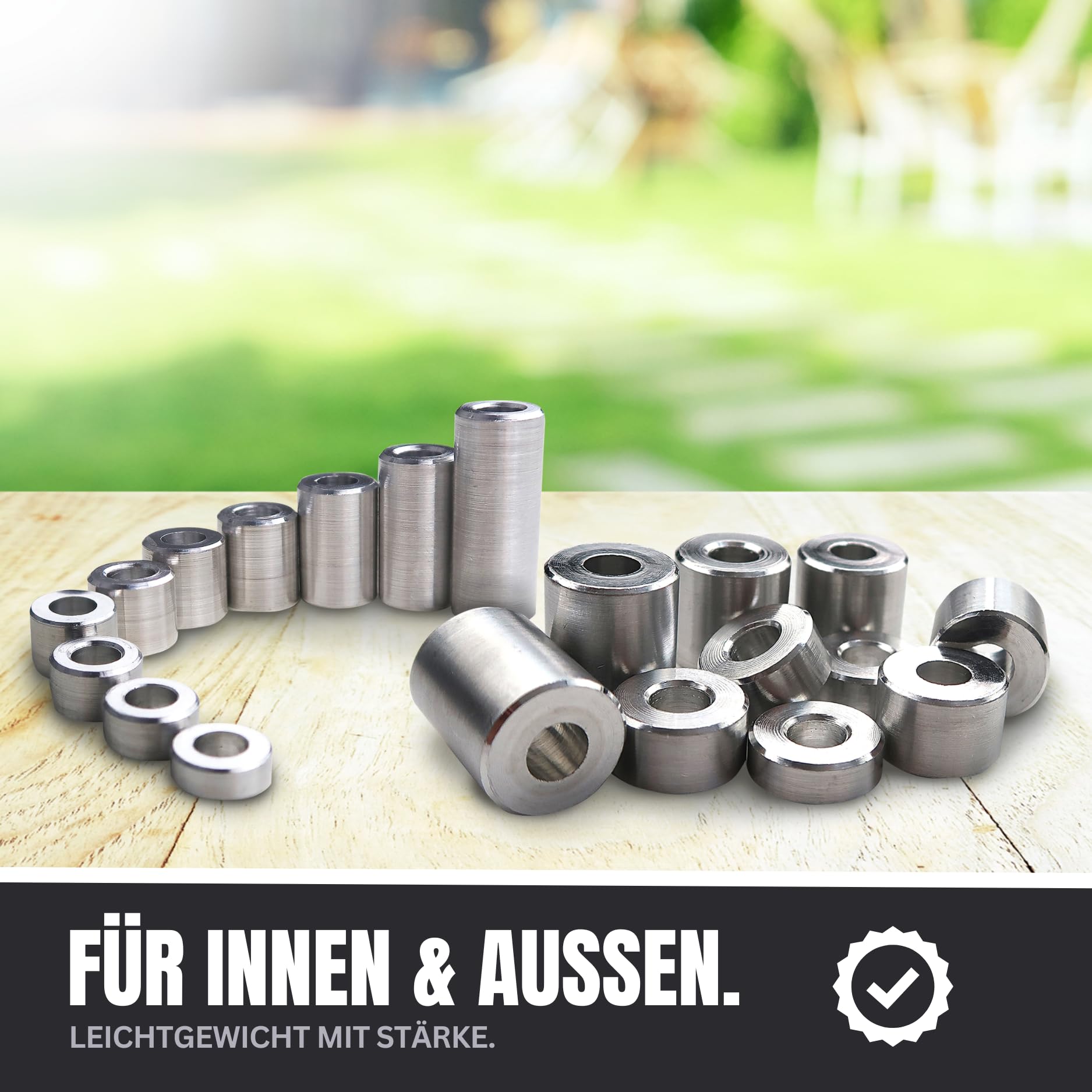 PROTECH 200 Stück Alu Distanzhülsen M10 aus Aluminium 15x10.5x8 Alu Hülsen Abstandshülse Abstandhalter Rohrbuchse Rund Innendurchmesser 10.5mm Länge 8mm