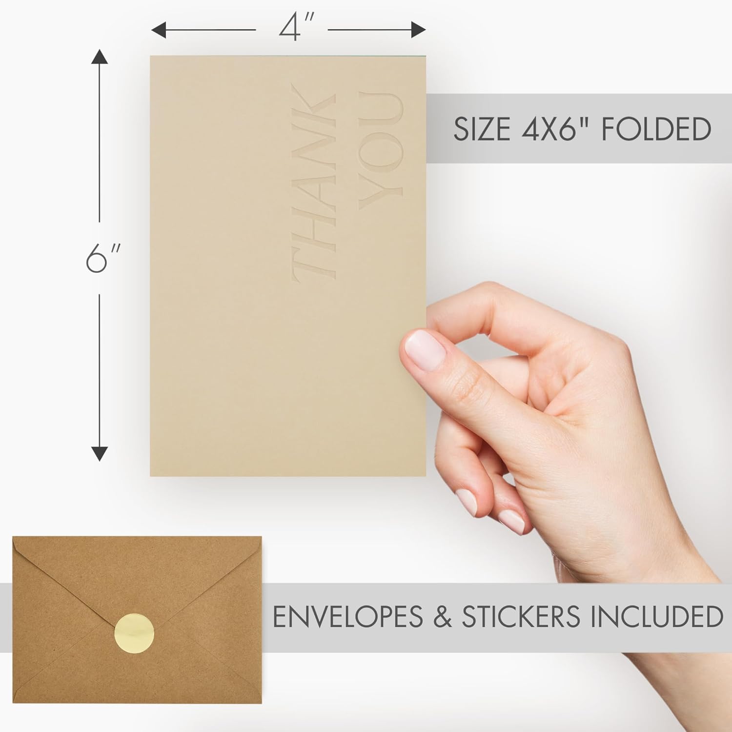 Beautiful Thank You Cards Set of 30 With Envelopes and Stickers - Elegant Blank Cards For Personalized Notes - Perfect Bulk Stationary Set For All Occasions incl. Weddings, Business & Baby Showers - Image 8