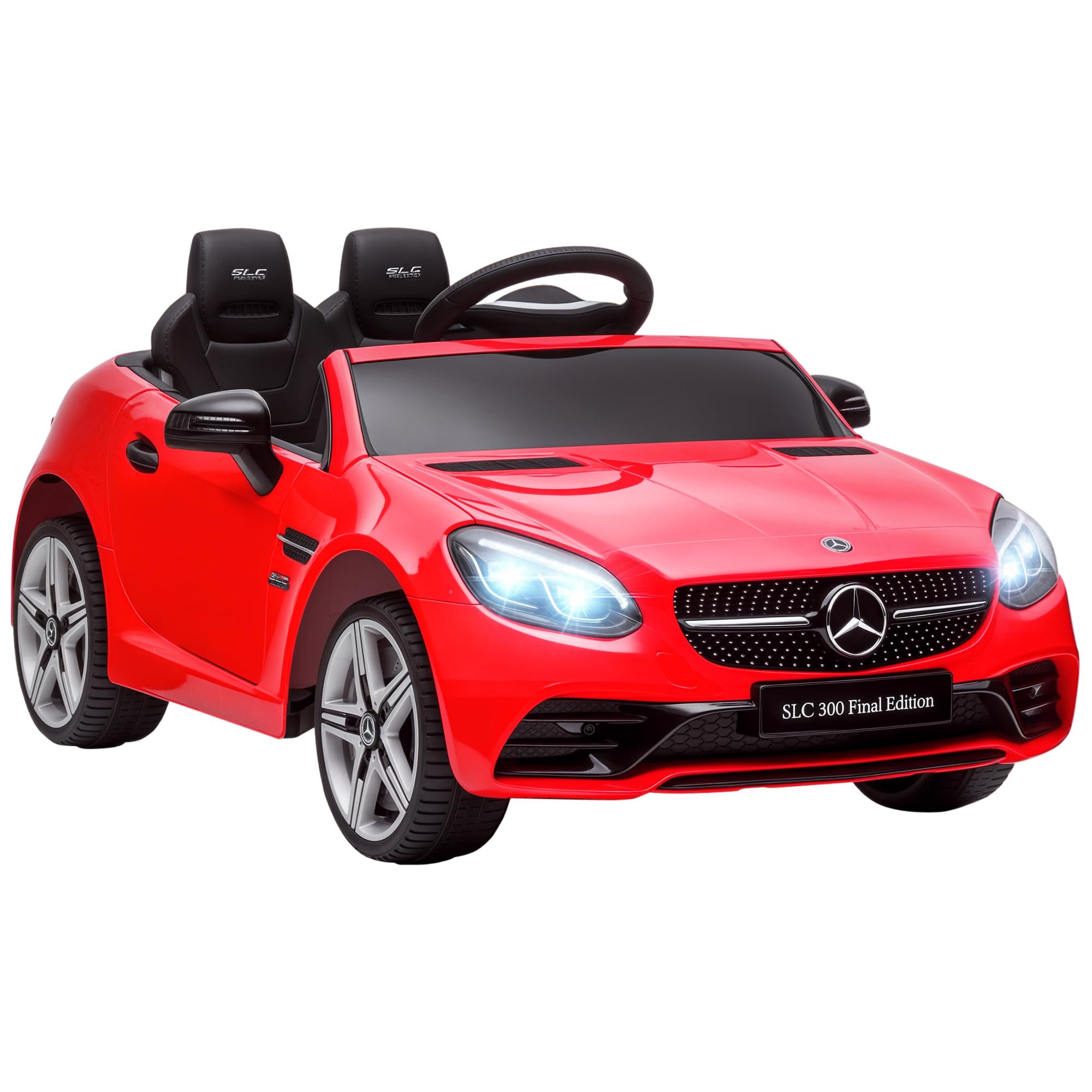 AIYAPLAY Kinder Elektroauto 12V – Mercedes SLC 300, mit Fernbedienung, LED-Scheinwerfer, USB-Musik