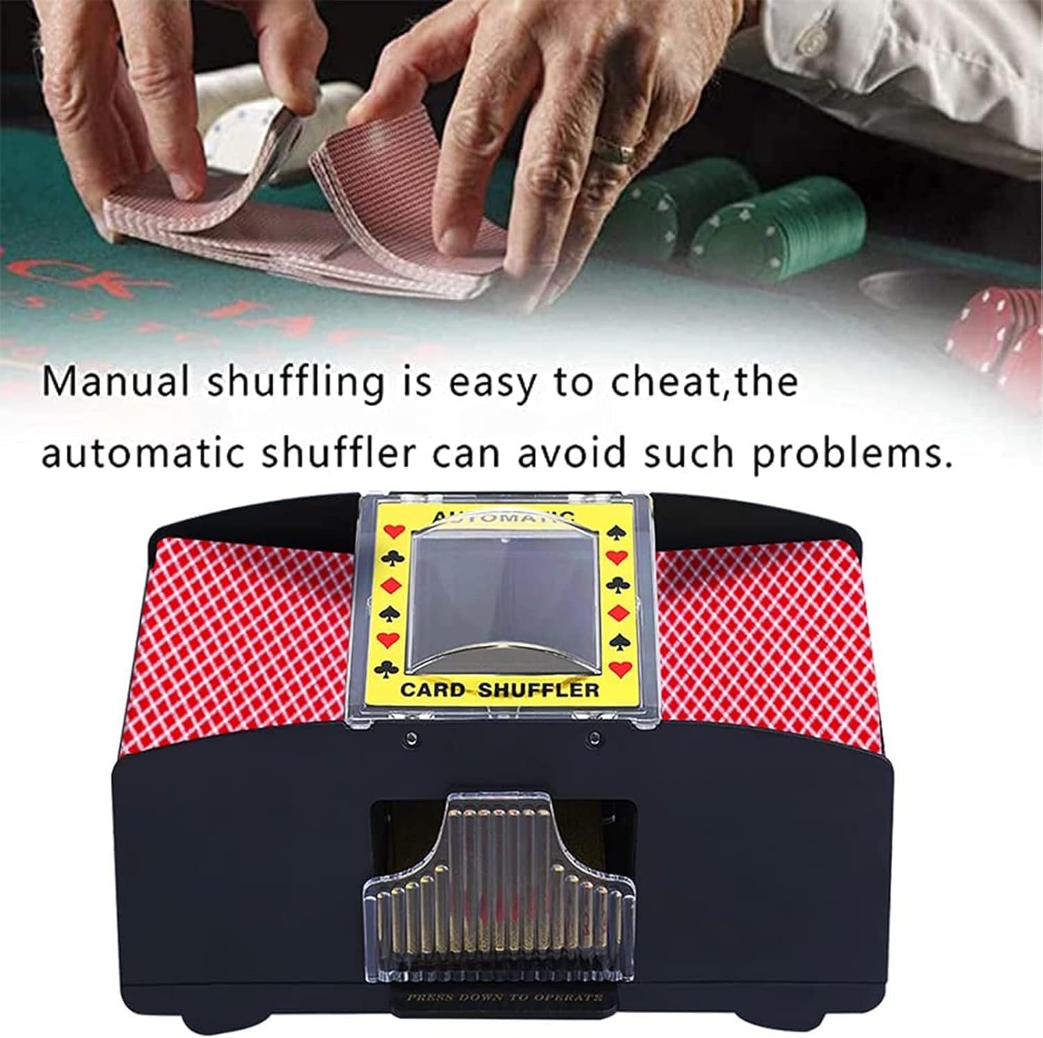 Automatic Card Shuffler, Electric Card Dealer Machine Support arious Custom Playing Methods for Deck of Playing Card, UNO, Poker, Home Card Games