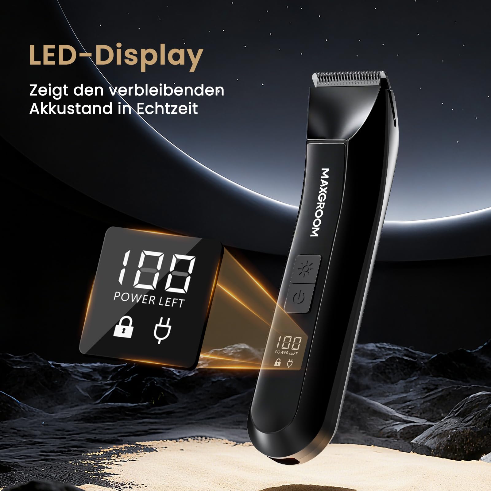 MAXGROOM 3 IN 1 Intimrasierer Mann Elektrisch IPX7 Body Trimmer Herren Nasenhaartrimmer