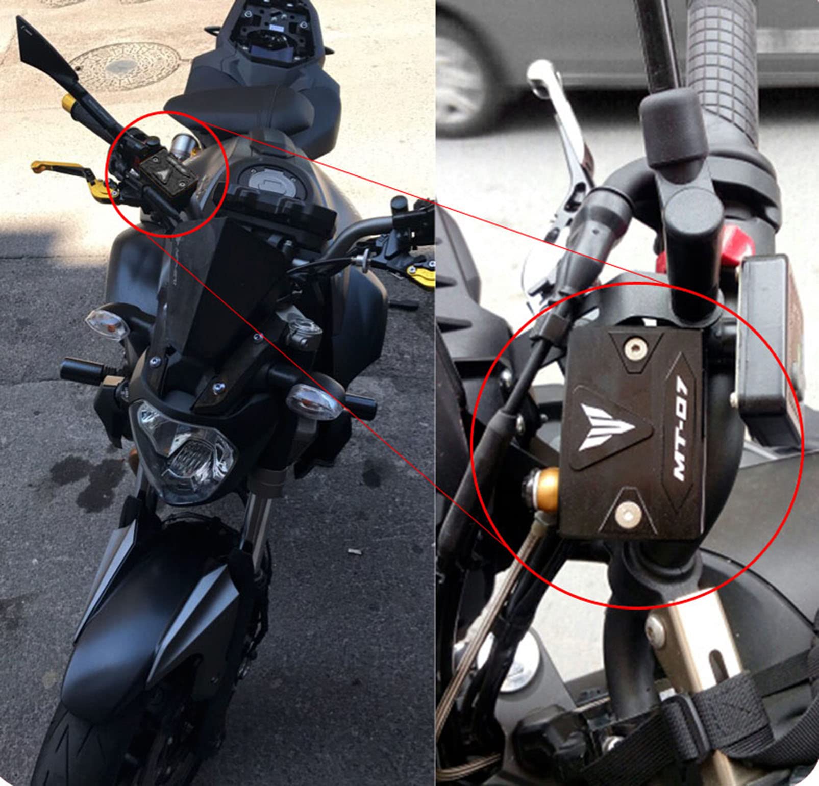 Couvercle Liquide Frein Moto Accessoires pour MT 07 MT07 FZ07 2014-2022 2023 MT-07 Bouchon de réservoir avant et arrière
