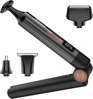 Hatteker Upgraded Mens Electric Back Shaver Body Grooming kit Body Trimmer Facial,Arm,Chin Beard Trimmer Cordless Hair Cli...