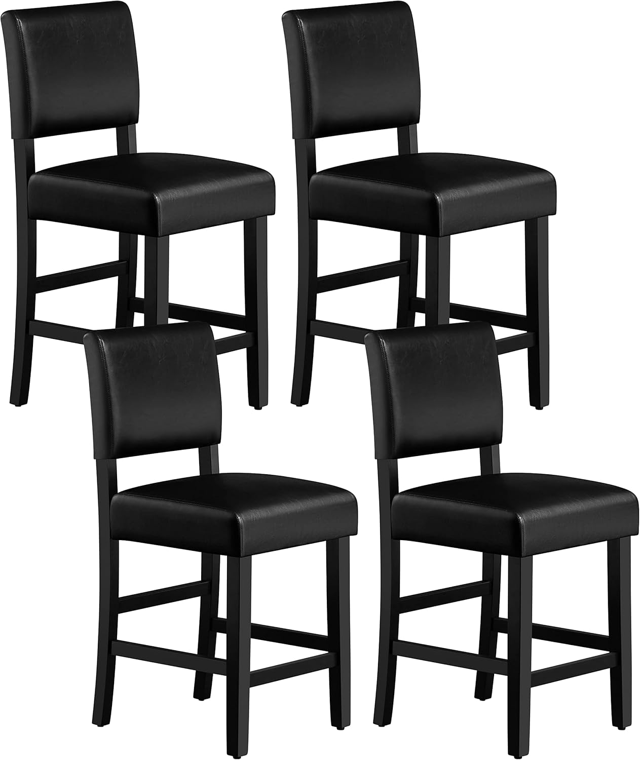 Yaheetech Bar Stools Set of 4 Modern Square Counter Height