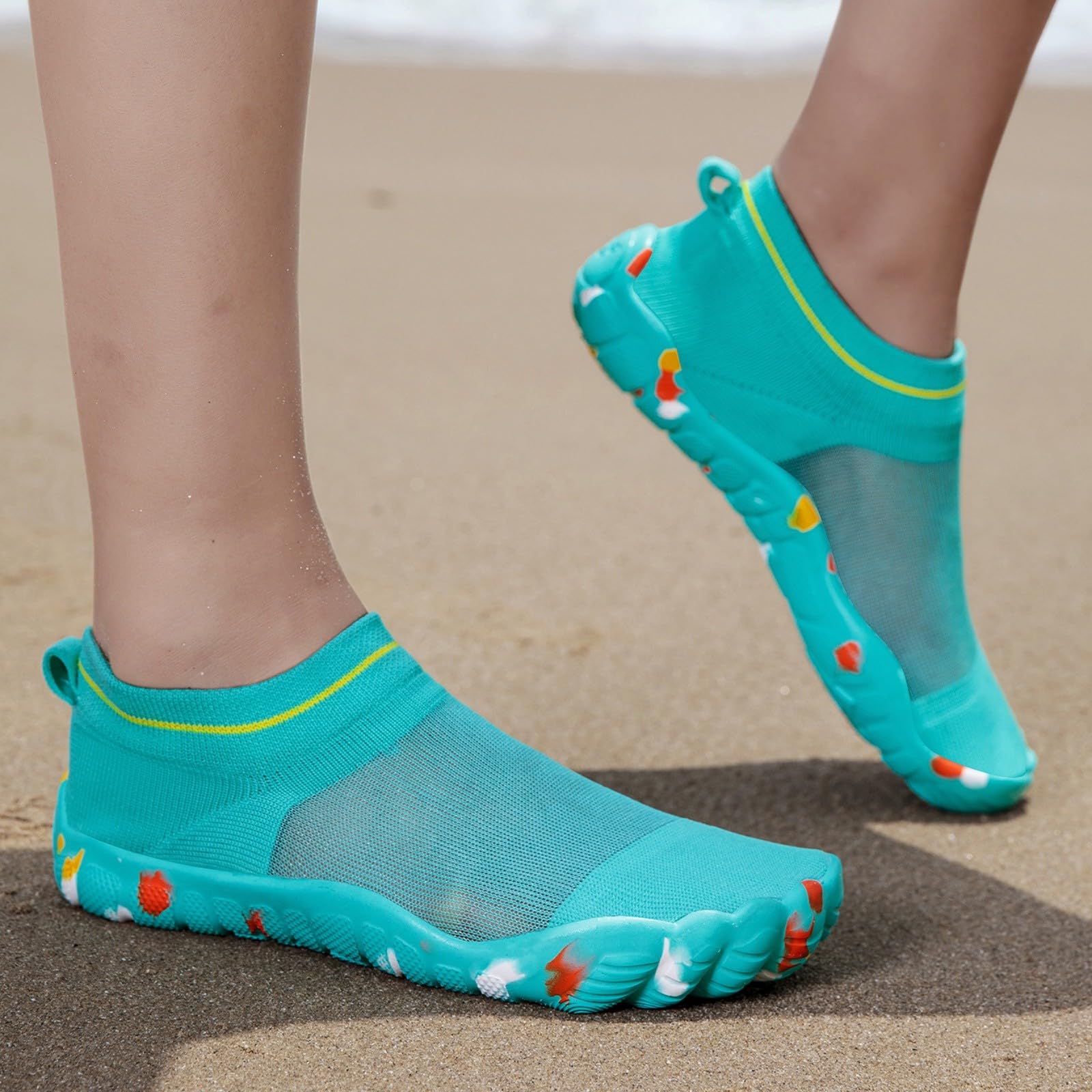 Męskie buty do wody na boso, bohema, lekkie skarpety do wody, szybkoschnące, buty do pływania z podeszwą moro, do surfingu na plaży i jogi, Miętowy Zielony, 38 EU