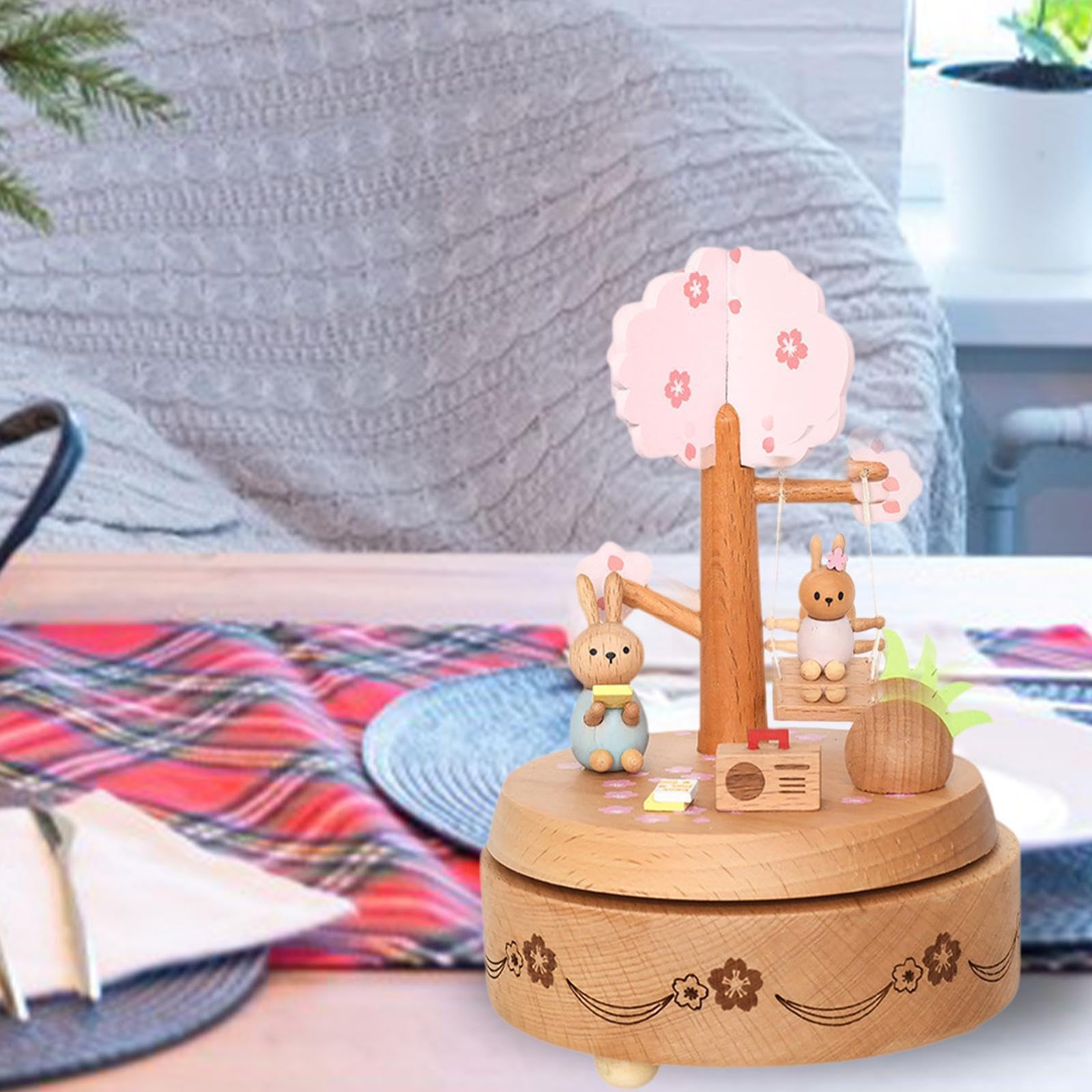 Cajas Musicales de para Madera Hechas a Mano para Amantes de los Aniversarios, Manualidades, coleccionables, decoración de Dormitorio, Regalos